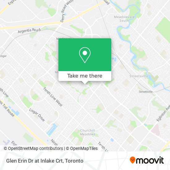 Glen Erin Dr at Inlake Crt map