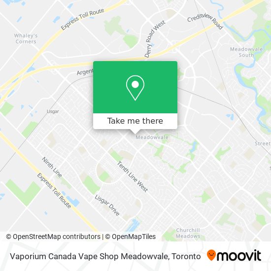 Vaporium Canada Vape Shop Meadowvale map