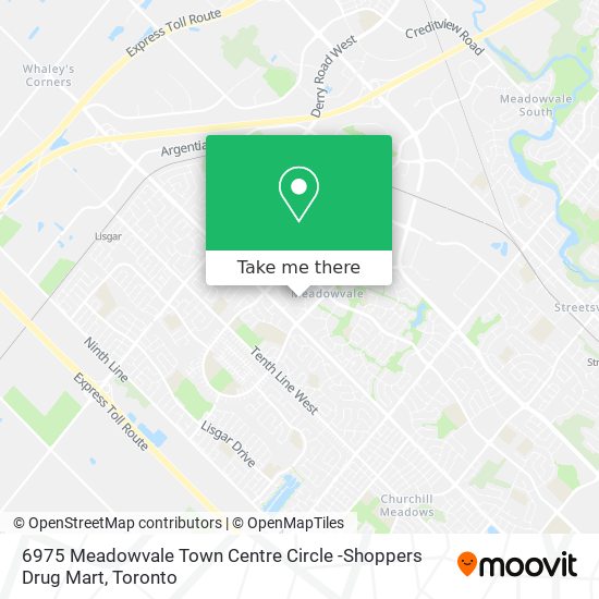 6975 Meadowvale Town Centre Circle -Shoppers Drug Mart map