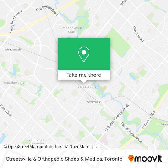 Streetsville & Orthopedic Shoes & Medica map