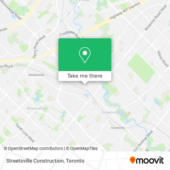Streetsville Construction map