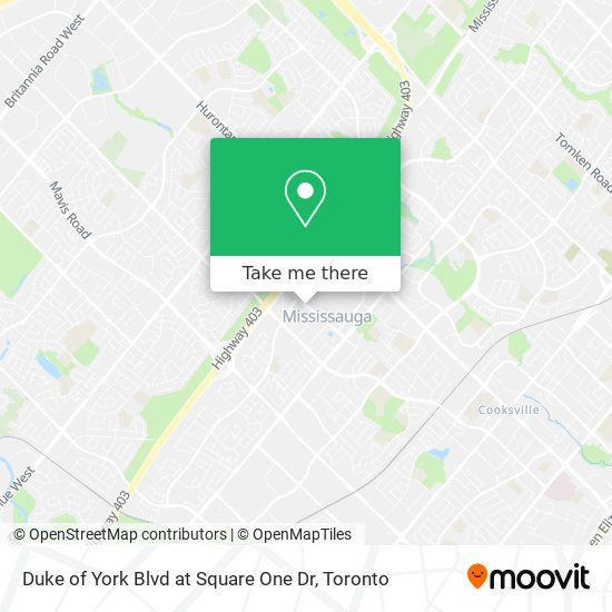 Duke of York Blvd at Square One Dr map