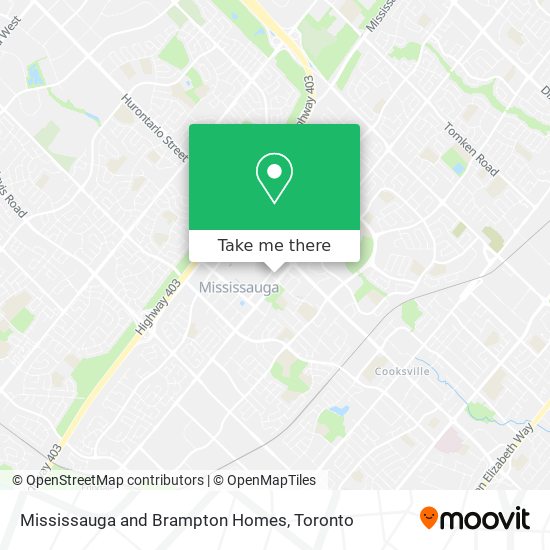 Mississauga and Brampton Homes map