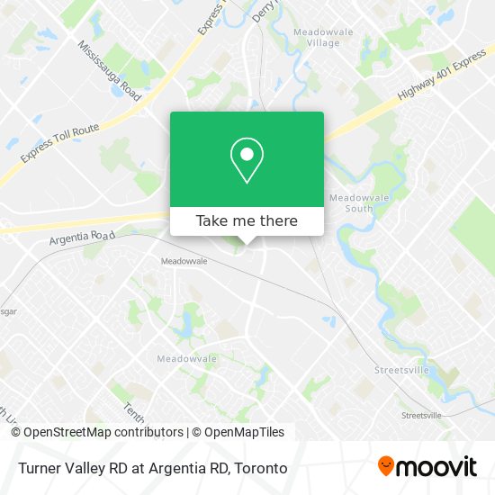 Turner Valley RD at Argentia RD map