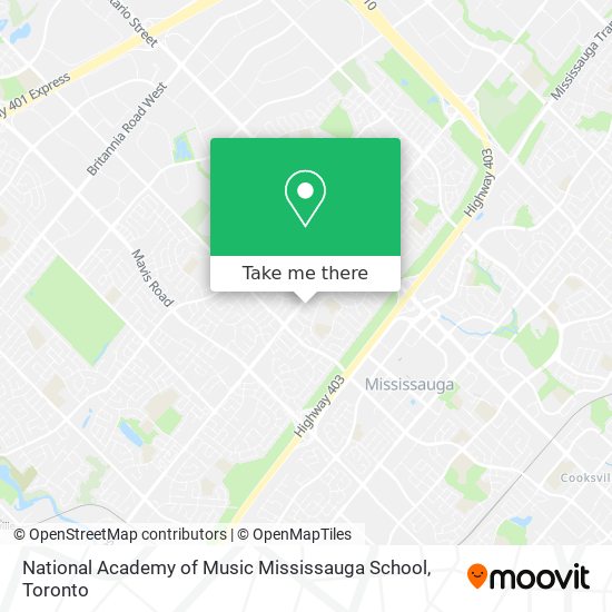 National Academy of Music Mississauga School map