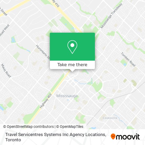 Travel Servicentres Systems Inc Agency Locations map