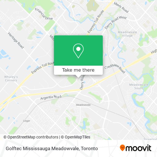 Golftec Mississauga Meadowvale map
