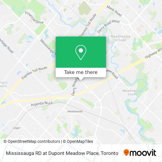Mississauga RD at Dupont Meadow Place map