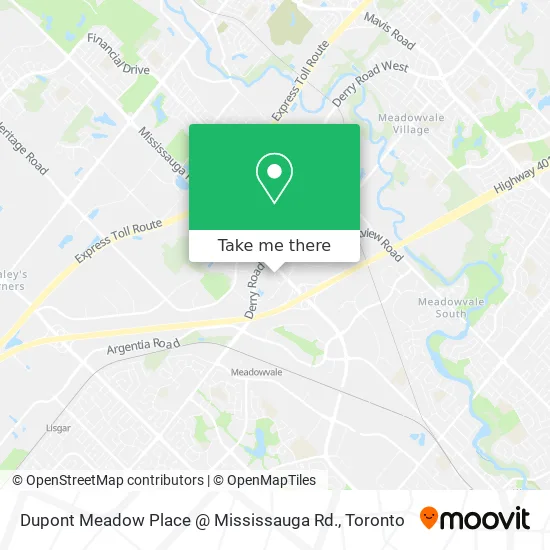 Dupont Meadow Place @ Mississauga Rd. map