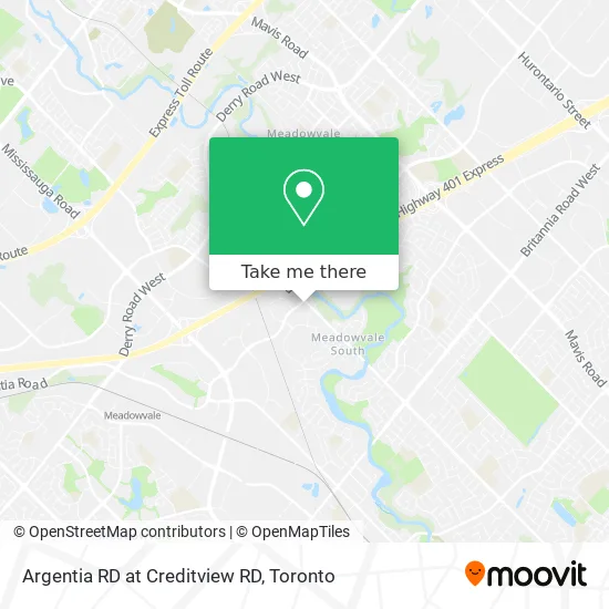 Argentia RD at Creditview RD map
