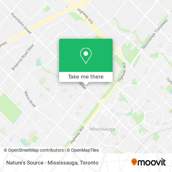 Nature's Source - Mississauga map