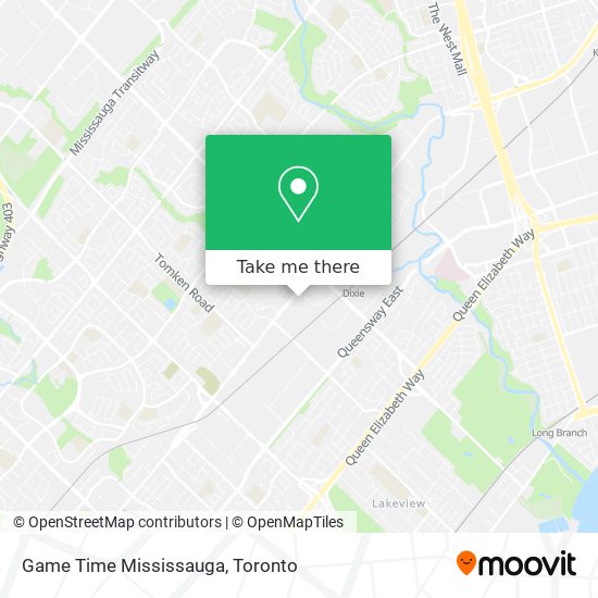 Game Time Mississauga map