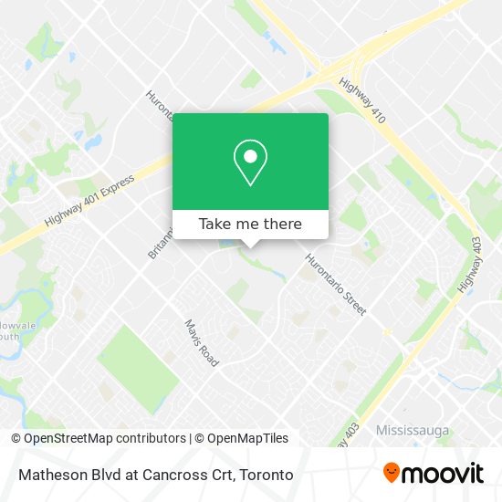 Matheson Blvd at Cancross Crt plan