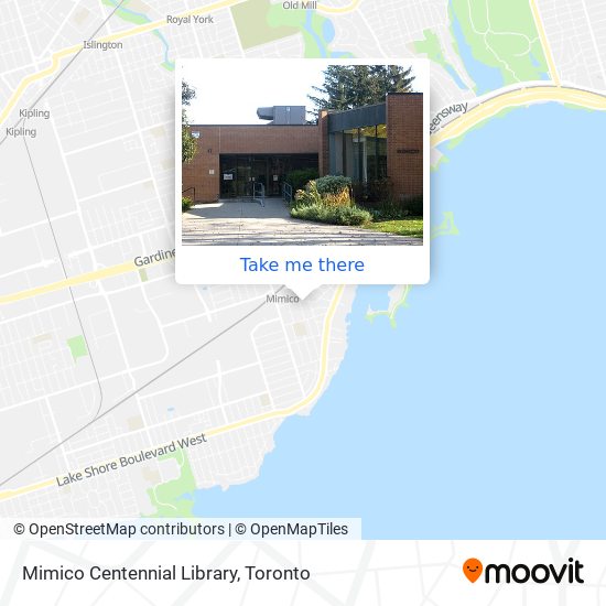 Mimico Centennial Library map