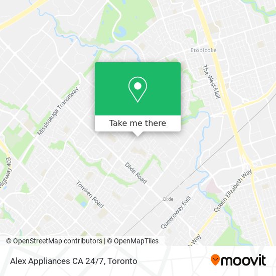 Alex Appliances CA 24/7 map