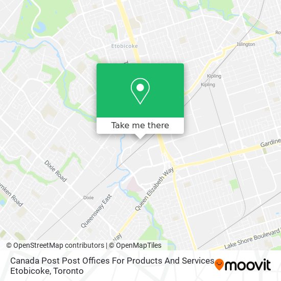 Canada Post Post Offices For Products And Services Etobicoke map