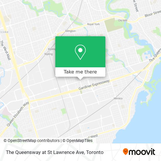 The Queensway at St Lawrence Ave map