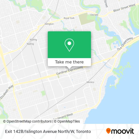 Exit 142B / Islington Avenue North / W map