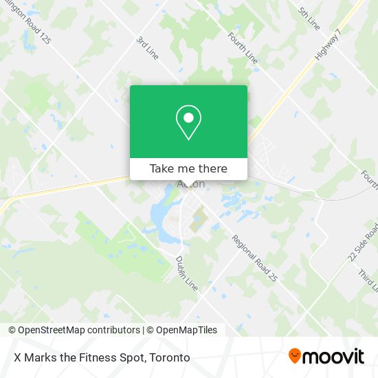 X Marks the Fitness Spot map