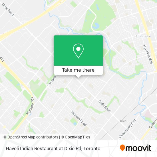 Haveli Indian Restaurant at Dixie Rd map