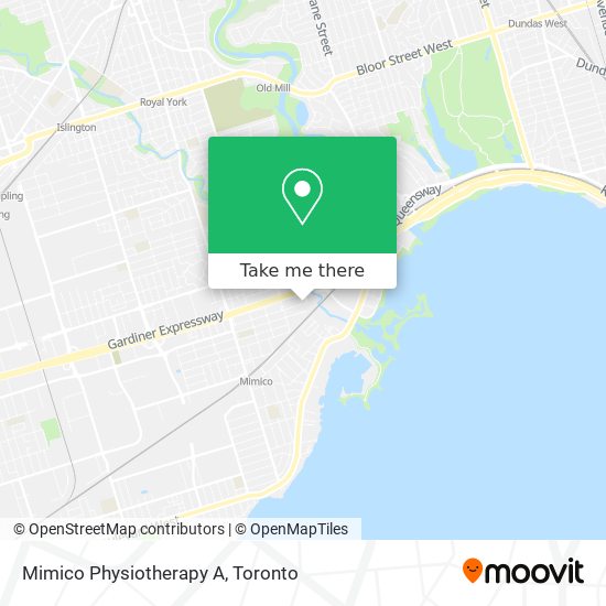 Mimico Physiotherapy A map