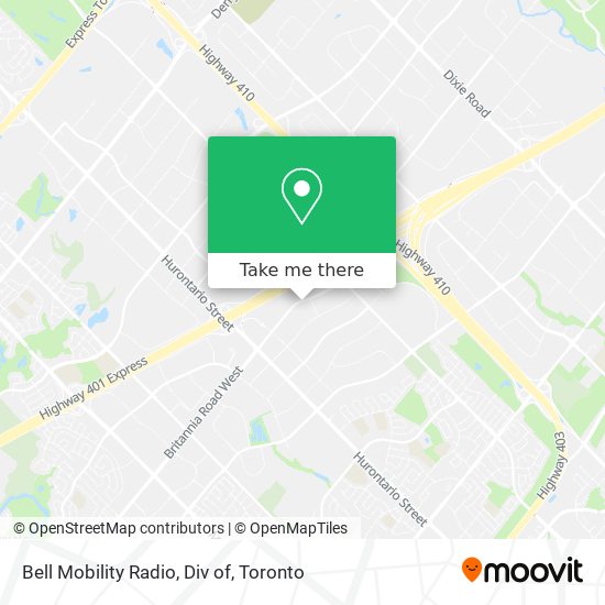 Bell Mobility Radio, Div of map