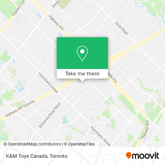 K&M Toys Canada map