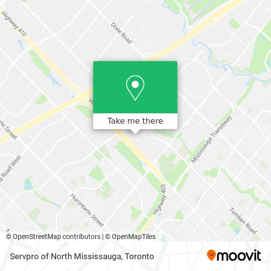 Servpro of North Mississauga map