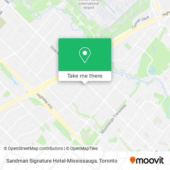 Sandman Signature Hotel-Mississauga map