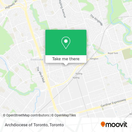 Archdiocese of Toronto map