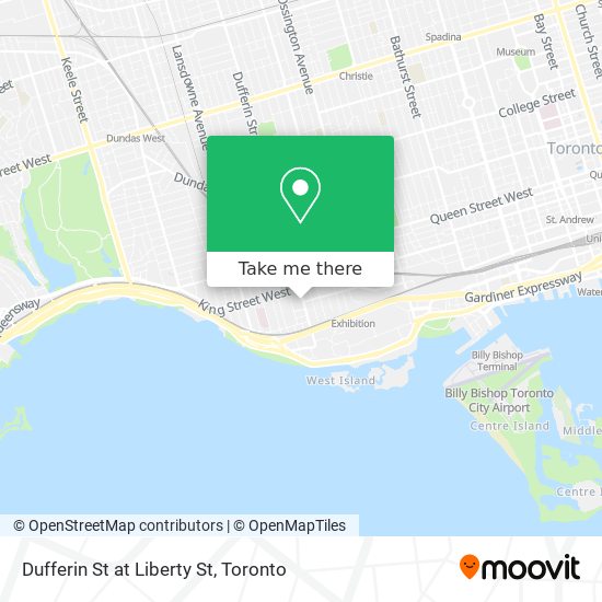 Dufferin St at Liberty St map