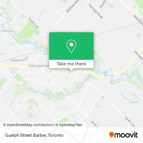 Guelph Street Barber map