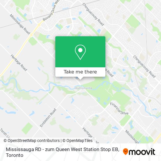 Mississauga RD - zum Queen West Station Stop EB map