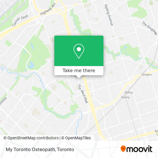 My Toronto Osteopath map