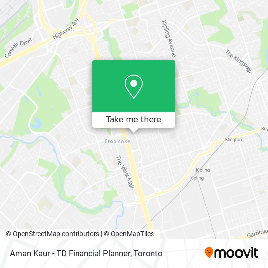 Aman Kaur - TD Financial Planner map