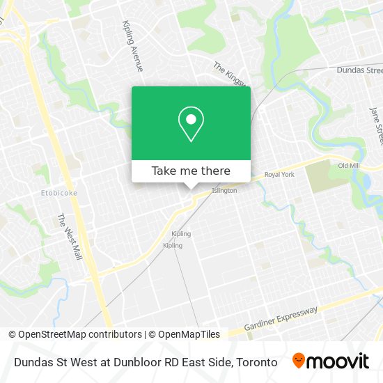 Dundas St West at Dunbloor RD East Side map