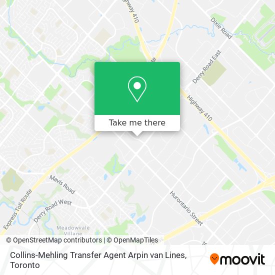 Collins-Mehling Transfer Agent Arpin van Lines map