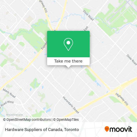Hardware Suppliers of Canada map