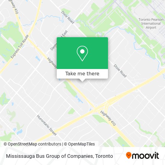 Mississauga Bus Group of Companies map