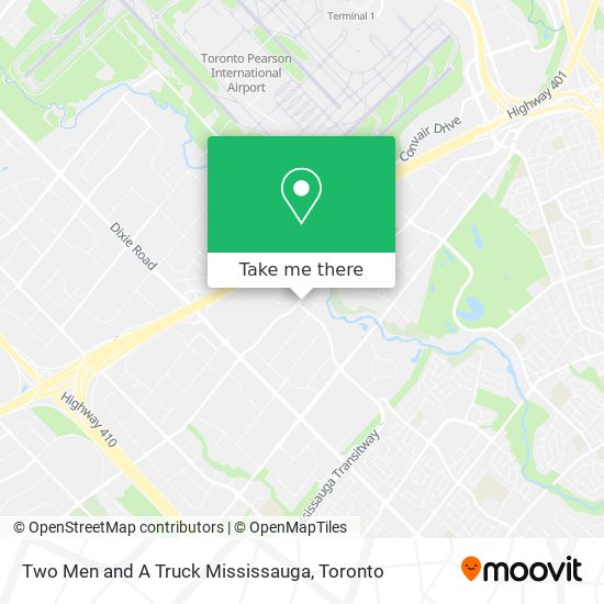 Two Men and A Truck Mississauga map