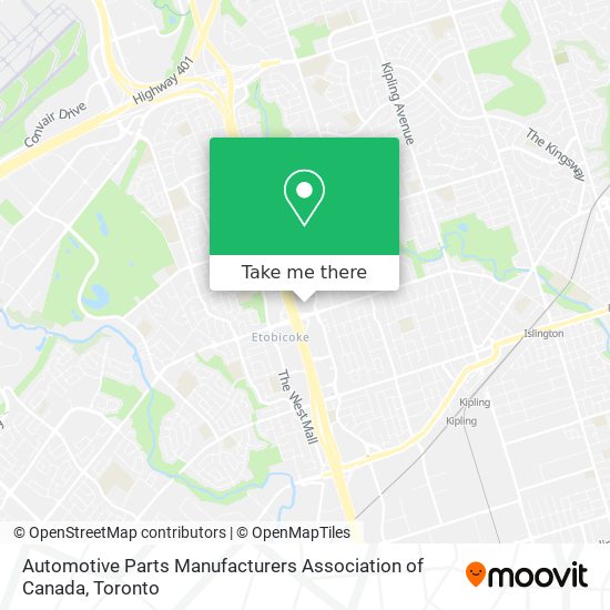 Automotive Parts Manufacturers Association of Canada map