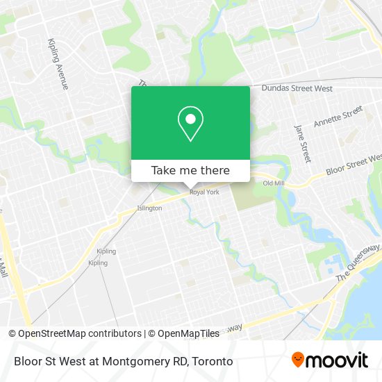 Bloor St West at Montgomery RD map