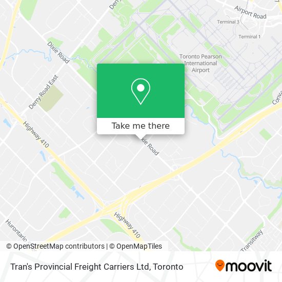 Tran's Provincial Freight Carriers Ltd map