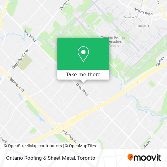 Ontario Roofing & Sheet Metal map