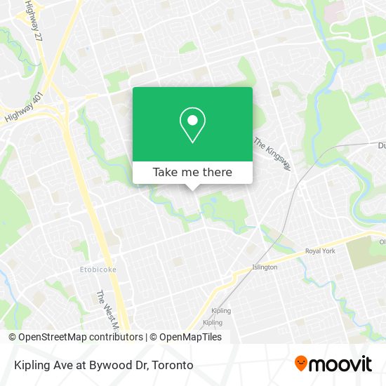 Kipling Ave at Bywood Dr map