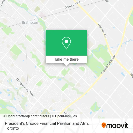 President's Choice Financial Pavilion and Atm map