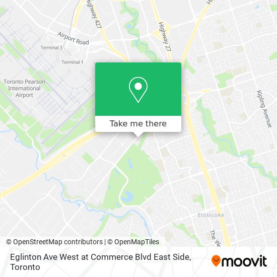 Eglinton Ave West at Commerce Blvd East Side map