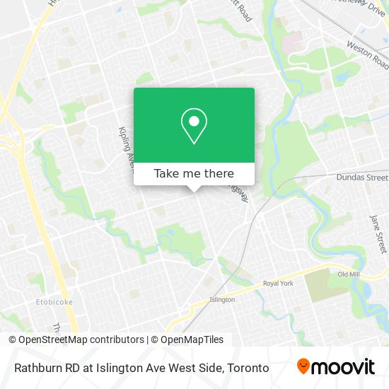 Rathburn RD at Islington Ave West Side map