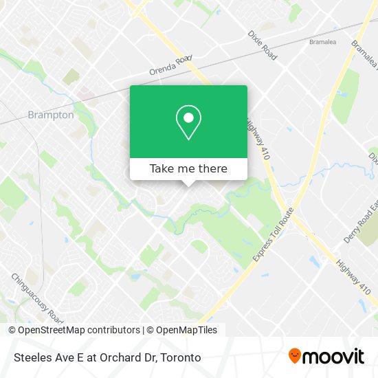 Steeles Ave E at Orchard Dr map