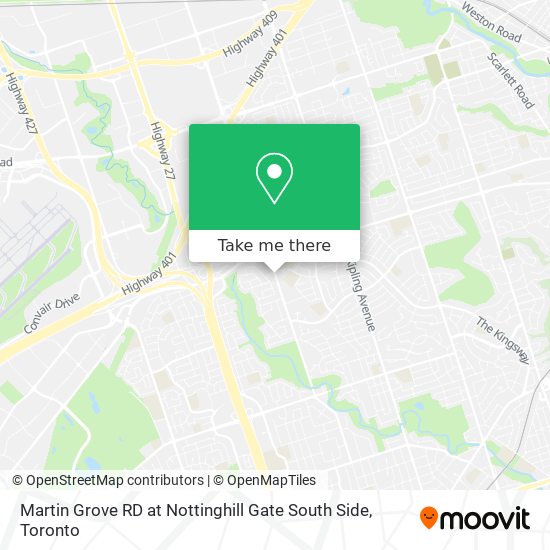 Martin Grove RD at Nottinghill Gate South Side map